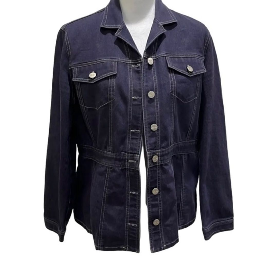 Evan - Picone Demin Stretch Button Down Jacket. W… - image 2